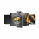 Tablou MultiCanvas 5 piese Gray Liquid Gold