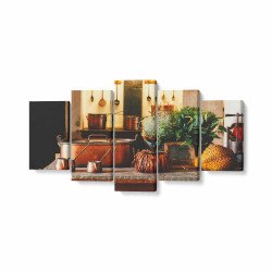 Tablou MultiCanvas 5 piese Kitchen Table