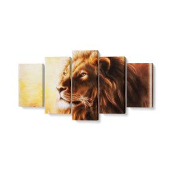 Tablou MultiCanvas 5 piese Lion Fractal