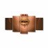 Tablou MultiCanvas 5 piese Liquid Metal Dripping From Gold Lips