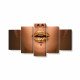 Tablou MultiCanvas 5 piese Liquid Metal Dripping From Gold Lips
