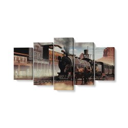 Tablou MultiCanvas 5 piese Old Western Town