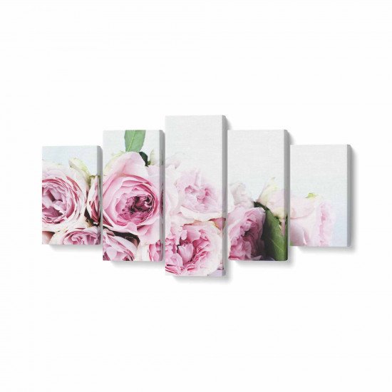 Tablou MultiCanvas 5 piese Pink Roses