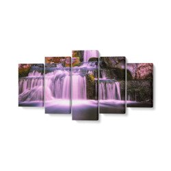 Tablou MultiCanvas 5 piese Pink Waterfall