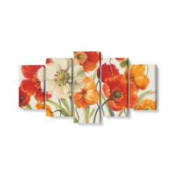 Tablou MultiCanvas 5 piese Poppies Melody I by Winston Porter