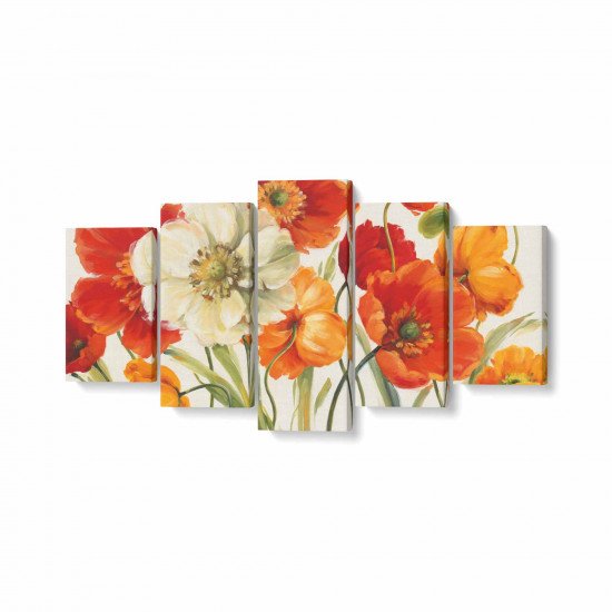 Tablou MultiCanvas 5 piese Poppies Melody I by Winston Porter