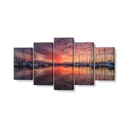 Tablou MultiCanvas 5 piese Port de Saint Raphael