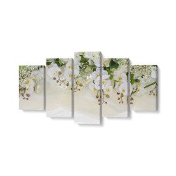 Tablou MultiCanvas 5 piese White Orchid Arrangement