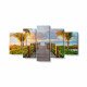 Tablou MultiCanvas 5 piese Wooden Bridge Over the Sea