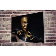 Tablou Forex Black and Gold Leather