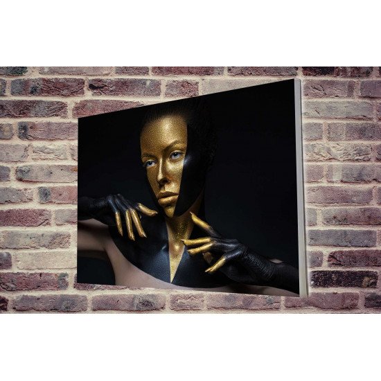 Tablou Forex Black and Gold Leather