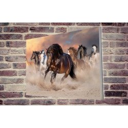 Tablou Forex Horse Herd Run in Desert