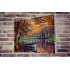 Tablou Forex Old Boat in Pond with Fall Trees
