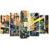 Tablou Forex 5 piese Abstract Art of Cityscape