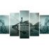 Tablou Forex 5 piese Artistic Fish with Woman Fishing