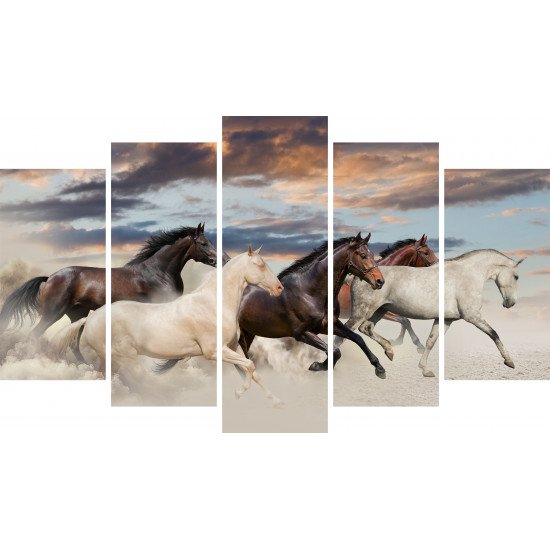 Tablou Forex 5 piese Five Horse Run Tablou Forex 5 piese Five Horse Run