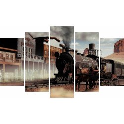 Tablou Forex 5 piese Old Western Town