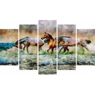 Tablou Forex 5 piese Painted Horse Tablou Forex 5 piese Painted Horse