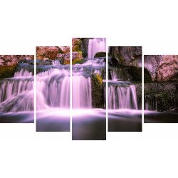 Tablou Forex 5 piese Pink Waterfall