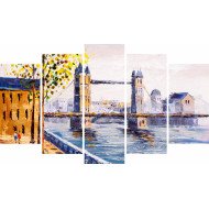 Tablou Forex 5 piese Street View of London I
