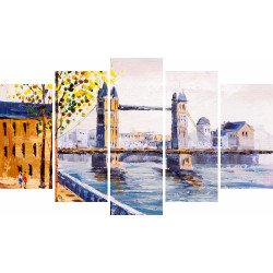 Tablou Forex 5 piese Street View of London I Tablou Forex 5 piese Street View of London I