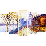 Tablou Forex 5 piese Street View of London II