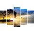 Tablou Forex 5 piese Tree, Boat and Sea Painting