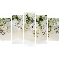Tablou Forex 5 piese White Orchid Arrangement