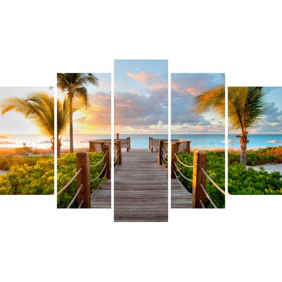 Tablou Forex 5 piese Wooden Bridge Over the Sea Tablou Forex 5 piese Wooden Bridge Over the Sea