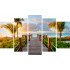 Tablou Forex 5 piese Wooden Bridge Over the Sea