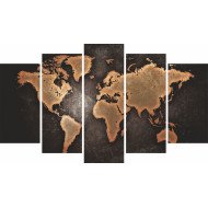 Tablou Forex 5 piese World Map Abstract