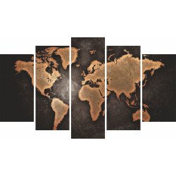 Tablou Forex 5 piese World Map Abstract