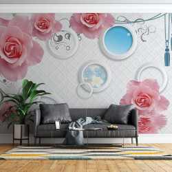 Fototapet Pink Rose Background Fototapet Pink Rose Background